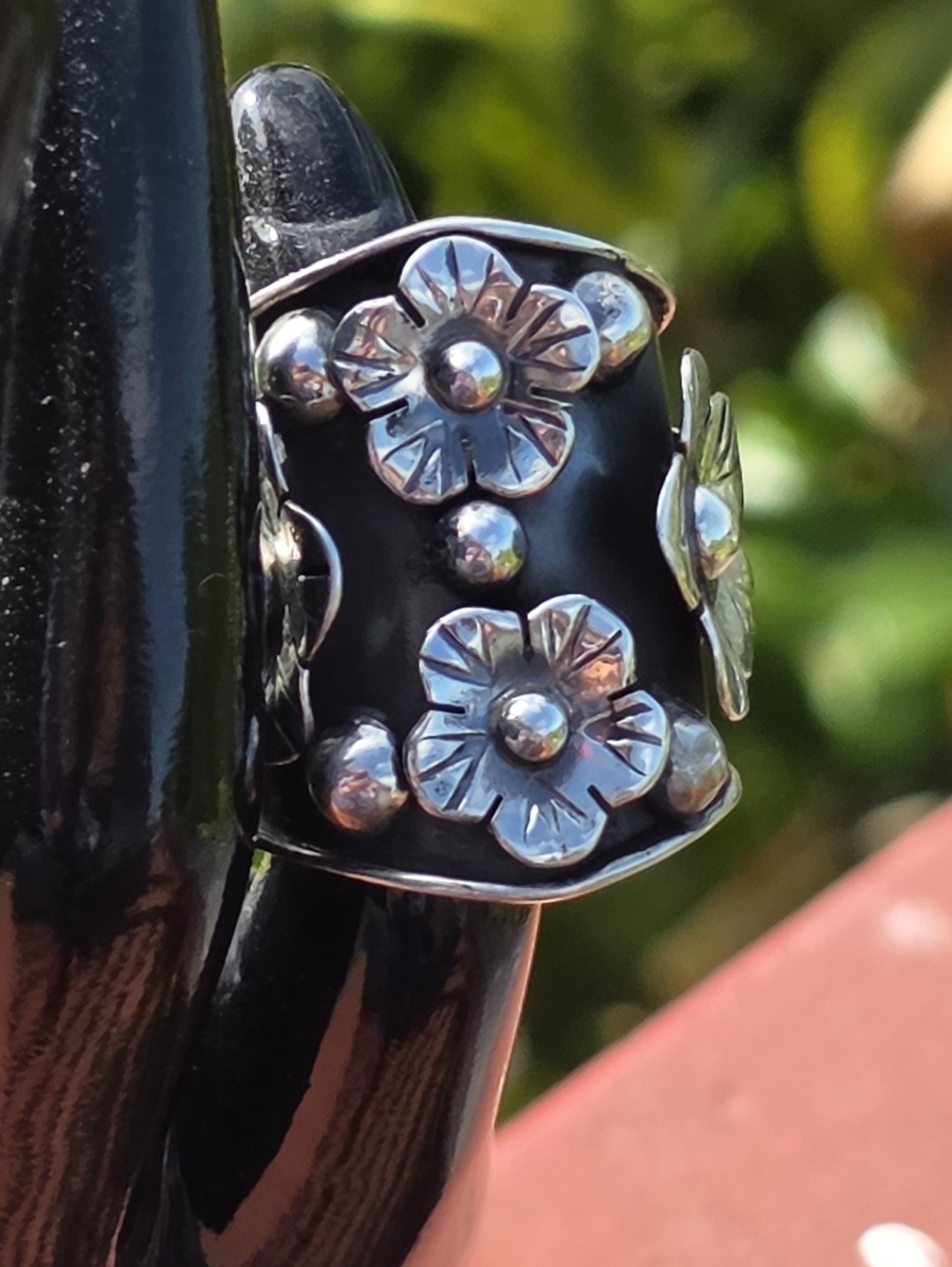 🌼Floral SilverTaxco Made Ring Adjustable Fits Size 6-8 - Picture 12 of 16